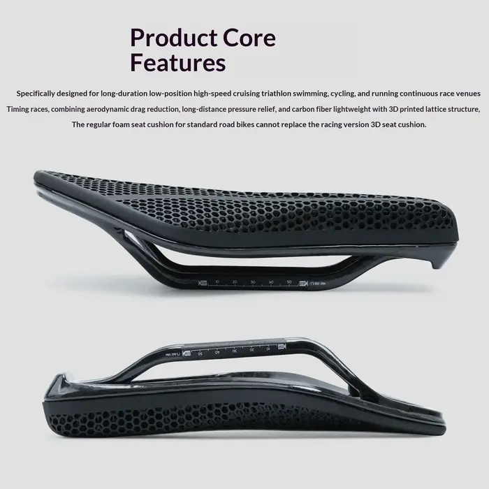 Selle de vélo en fibre de carbone RIRO imprimée en 3D