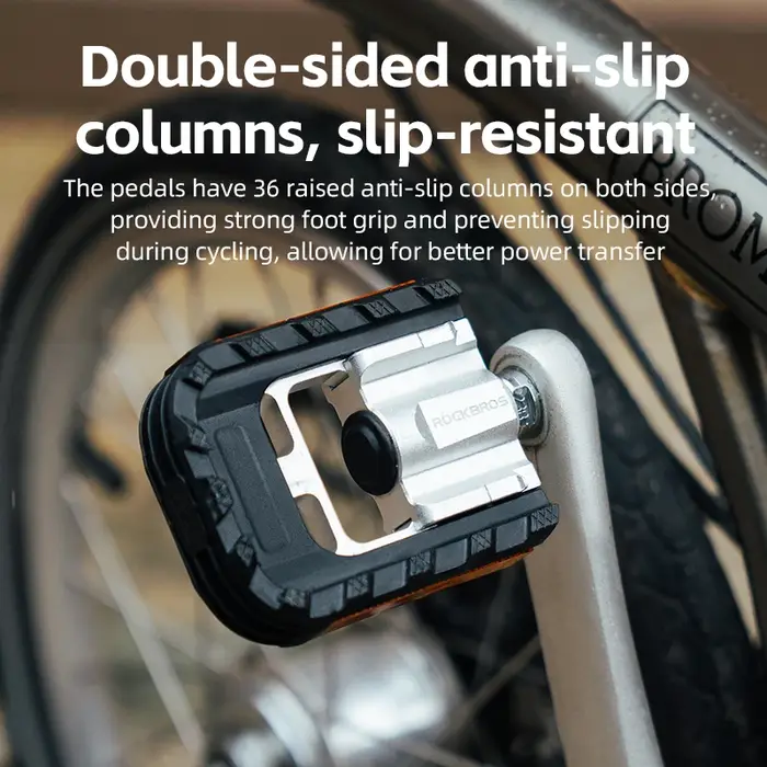 ROCKBROS pédales de vélo pliable vtt pédale aluminium anti-dérapant