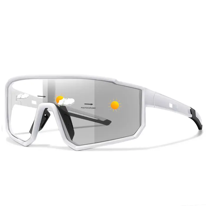 Lunettes de cyclisme photochromiques - Coupe-vent et confortables pour hommes et femmes, adaptées au