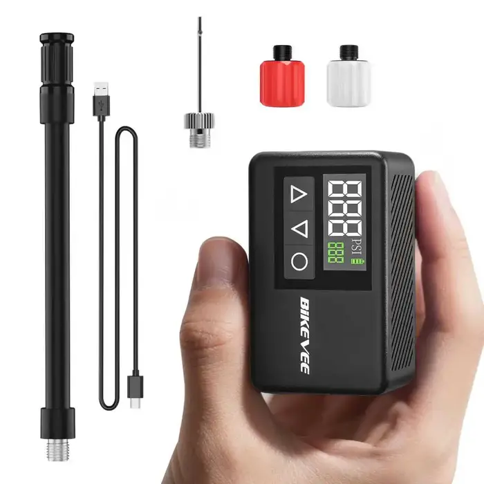 Pompe à air électrique portable mini 120 PSI avec gonflage rapide, arrêt automatique, jauge numériqu