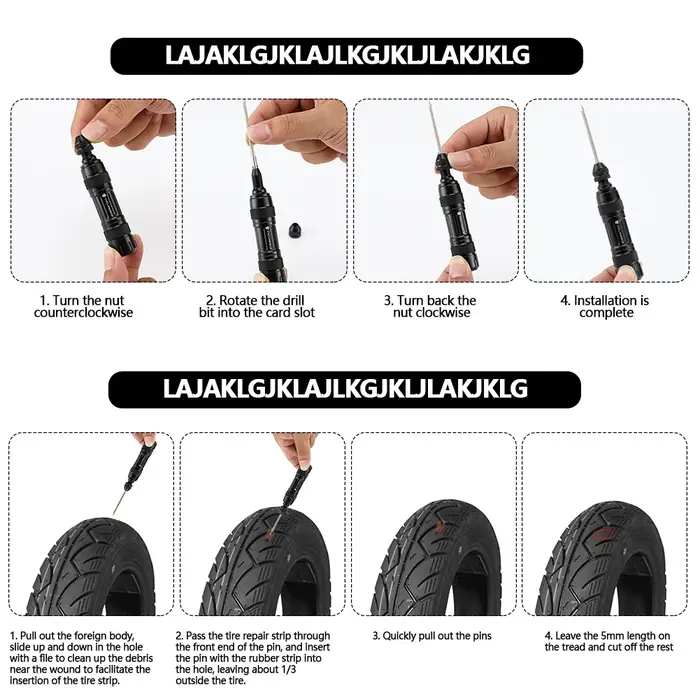 Kit de réparation de pneus tubeless pour vélo