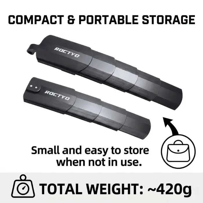 Ensemble de garde-boue pour vélo, réglables, avant et arrière, couverture complète, pliables, rétractables, imperméables, protection contre les éclaboussures pour VTT et vélo de route