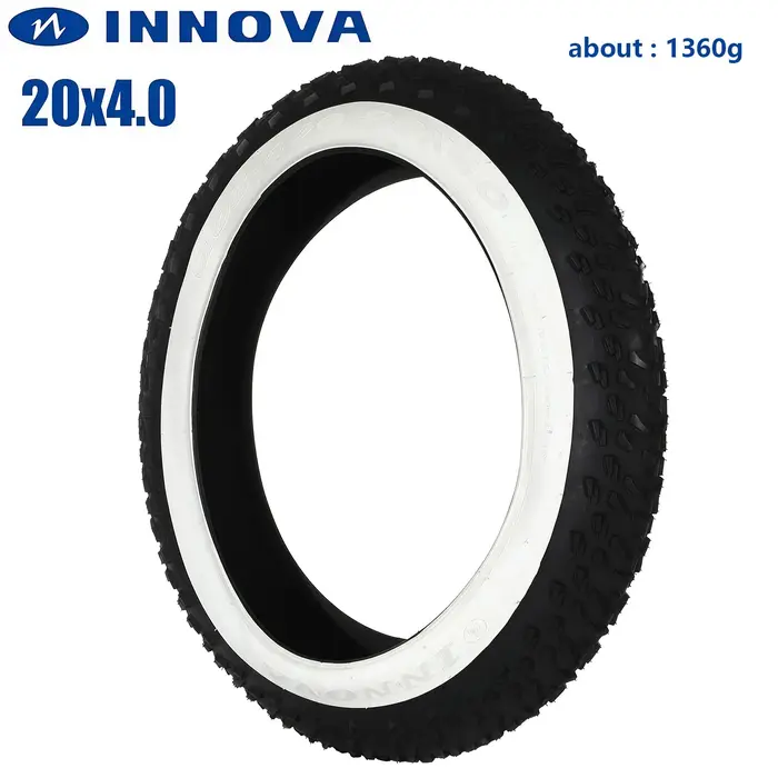 Pneu de vélo électrique Fat Bike INNOVA LV-1003 20x4.0 avec flanc blanc pour neige et plage usage VTT ou croiseur