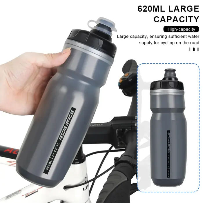 RIDERACE bouteille d'eau de vélo isolé thermique Sport de plein air cyclisme double couche Portable 620ml vtt