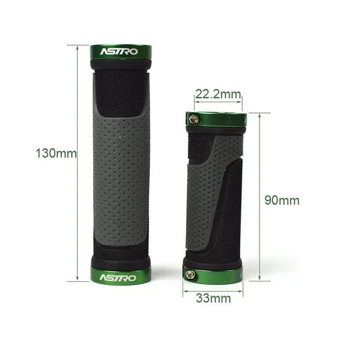 JIBOO 1 paire longue / courte poignée de vélo pour VTT caoutchouc naturel alliage d’aluminium anneau de verrouillage