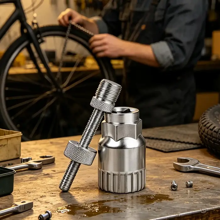Outil de manivelle de pédalier de vélo avec tige de fixation anti-chute, outil de vélo pour garage, atelier, maison, sentier, parc, route, course, tour