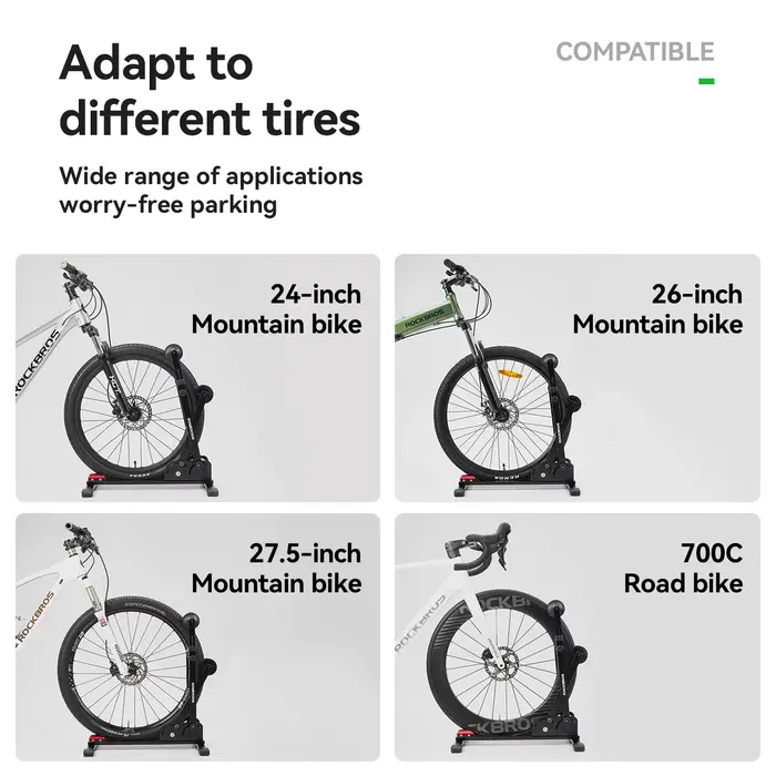 ROCKBROS supports de stationnement de vélo Double pôles en acier au carbone vtt