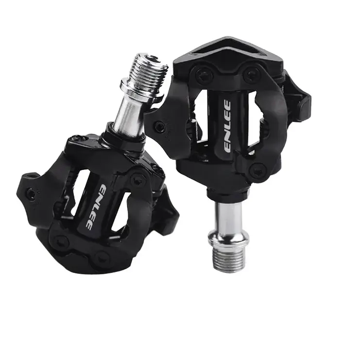ENLEE pédale de verrouillage de vélo 1 avec taquet gratuit pour système SPD vtt route aluminium anti-dérapant roulement