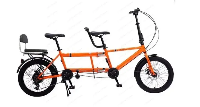 Vélo double pliable à vitesses variables pour parents et enfants