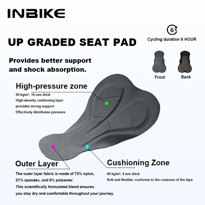INBIKE Short de cyclisme pour femme