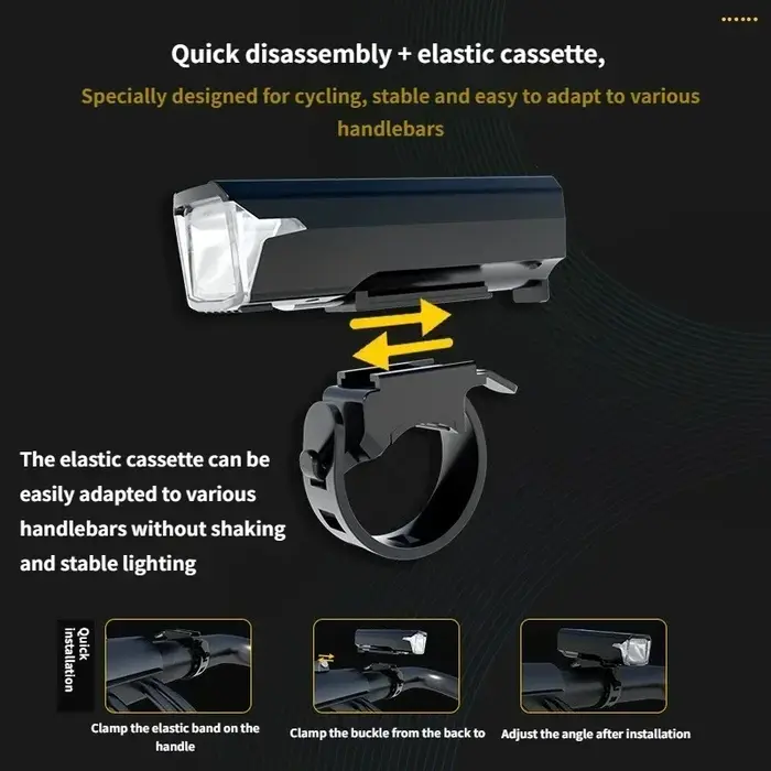 Phare de vélo 3000 lumens avec batterie externe 2000mAh