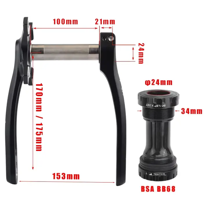 104 Bcd pédalier 165mm 170mm 175mm en alliage d'aluminium vtt vélo manivelle étroite large 104bcd monoplate 34 dents Platon 32t plat
