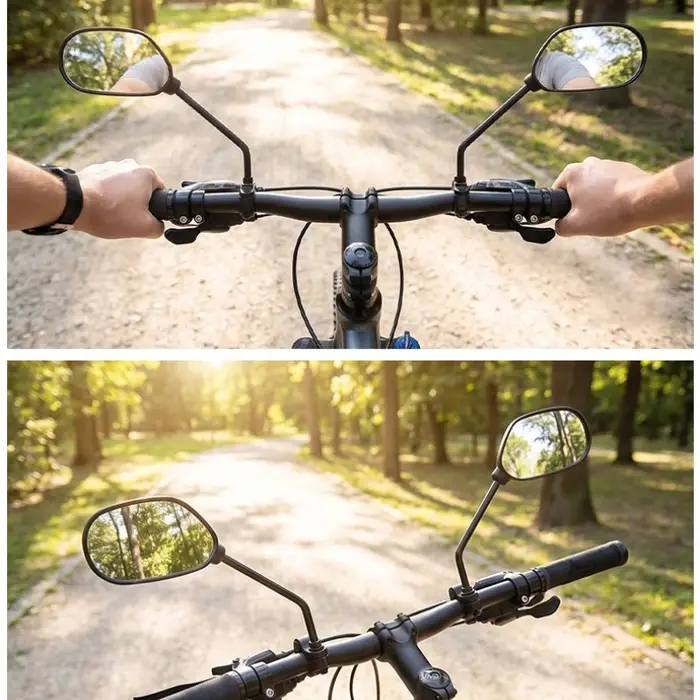 1 Paire de Rétroviseurs de Vélo HD à Vision Large, Réglables à 360 Degrés avec Réflecteur de Sécurité, Rétroviseur Latéral Universel pour Vélo et Vélo Électrique