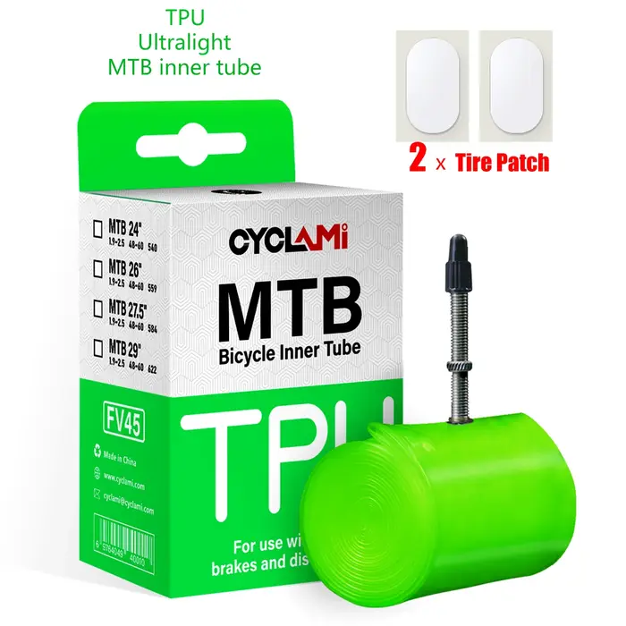 Chambre à air de vélo ultralégère CYCLAMI 26 27,5 29 pouces VTT en TPU avec valve Presta 45 mm Super