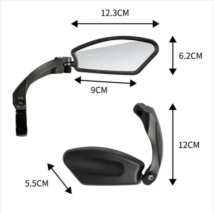 Rétroviseur de vélo DOMEN en acier inoxydable pour guidon de route et VTT réglable 360 degrés avec cadre en nylon résistant aux chocs en orange ou rose