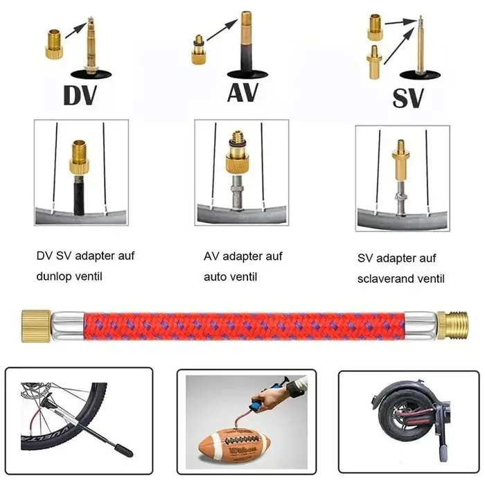 Kit de gonflage de pneus 21/30 pièces avec adaptateur de tuyau d'air