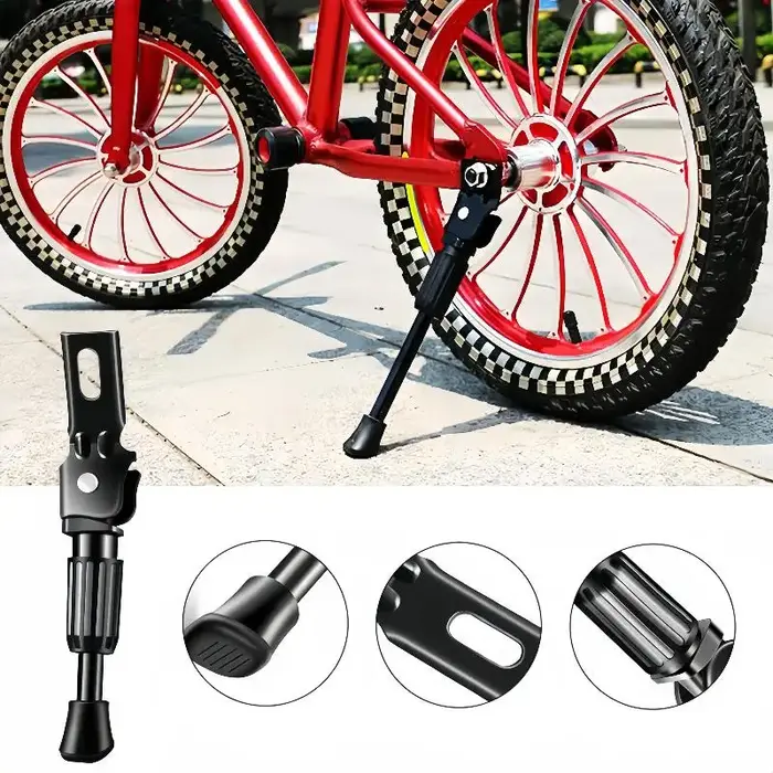 Béquille latérale pour vélo enfant 12/14/16/18/20 pouces – Support de stationnement et cheville de maintien
