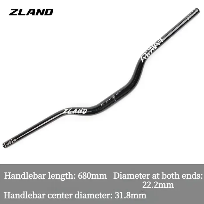 ZLAND VTT guidon élévateur poli-620/680/720/780MM 55mm ascenseur poli noir pour le cyclisme de fond de descente