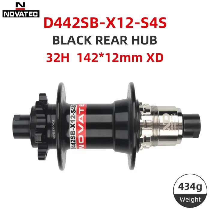 Moyeu arrière NOVATEC MTB HG XD MS Cube 72 clics pour VTT