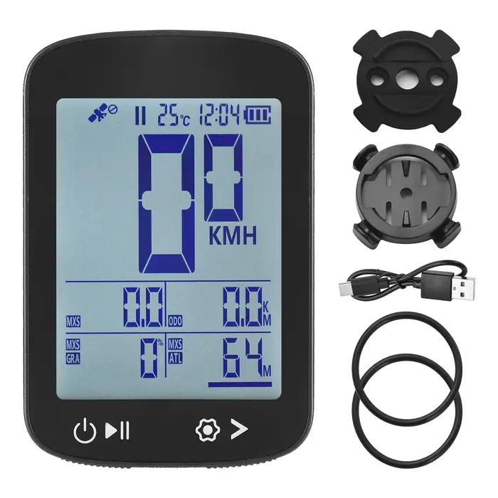 Ordinateur de vélo GPS sans fil, compteur de vitesse, affichage haute clarté, positionnement 5 étoil