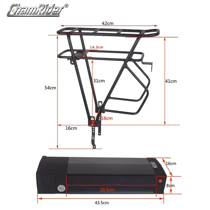 ChamRider-Boîte à piles pour vélo électrique