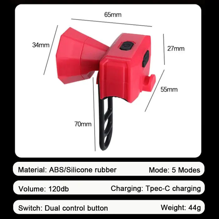 Sonnette de vélo électrique filaire, contrôle de vélo de route, klaxon de vélo Rechargeable par USB, alarme sonore de sécurité, accessoires de cyclisme