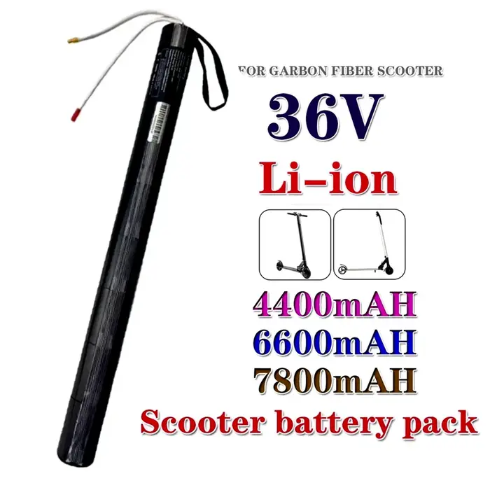 Trottinette électrique 36V avec batterie intégrée tubulaire en fibre de carbone