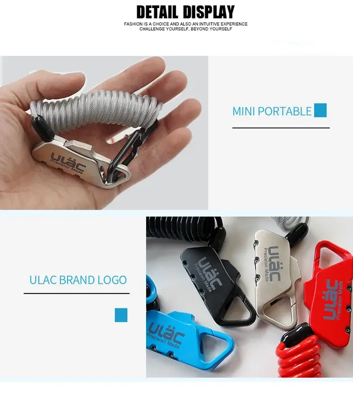 ULAC – Mini verrou de vélo pliable de 1200mm