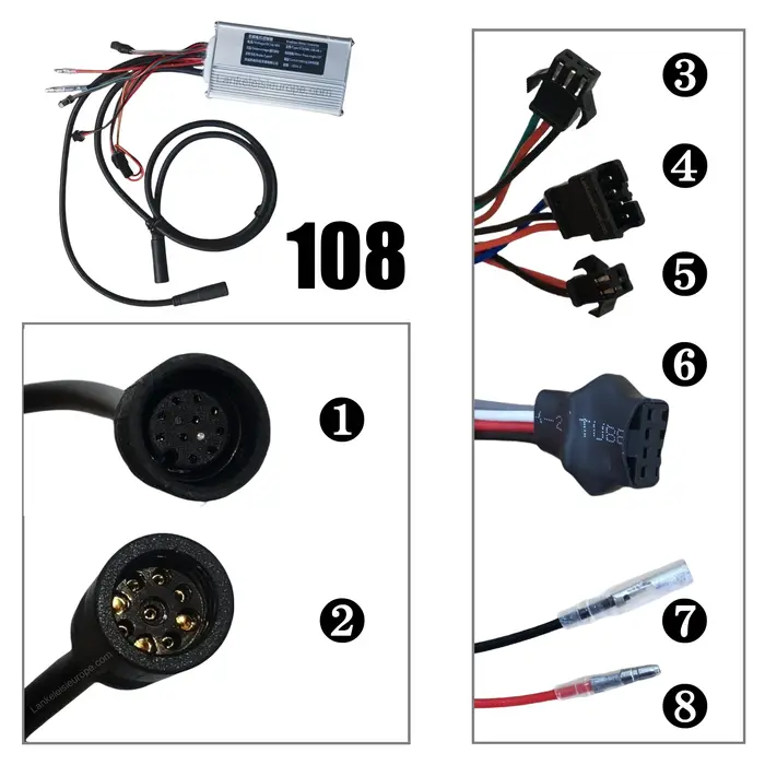 Contrôleur d'origine YCSV084-108-48 pour vélo électrique Lankeleisi