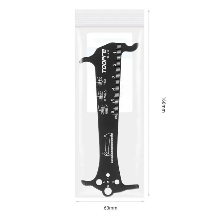 Jauge de mesure de l'usure de la chaîne en alliage d'aluminium multifonction pour VTT et vélo de route entretien précis et durable