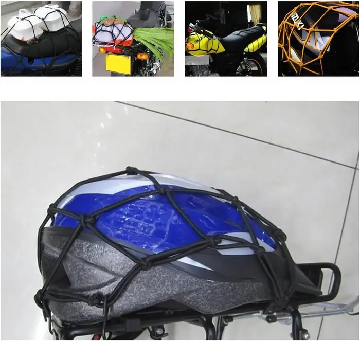 Filet de transport en caoutchouc pour bagages, vélo, scooter, 30 x 30, noir