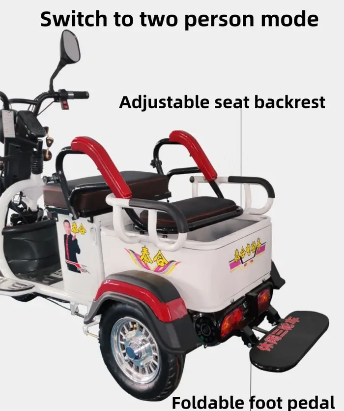 Tricycle électrique Cargo puissant pour adulte