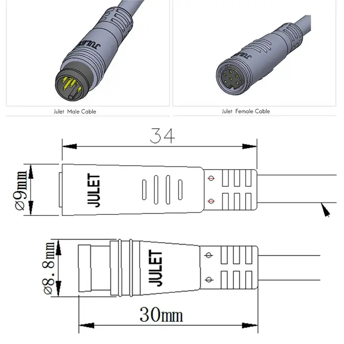 Julet-Connecteur de câble étanche pour vélo électrique