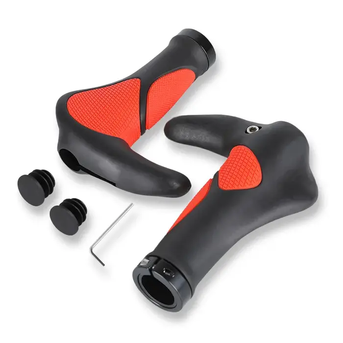 Poignées de vélo ergonomiques, antidérapantes, antichocs, en caoutchouc TPR, confortables pour VTT,