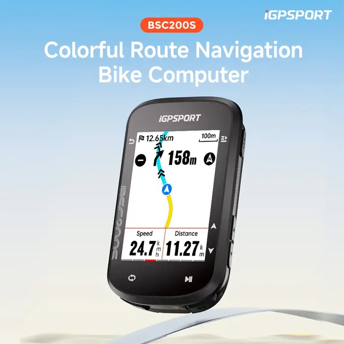 Ordinateur de vélo GPS IGPSPORT BSC200S, navigation d'itinéraire, écran couleur, compteur de vitesse sans fil, odomètre de vélo