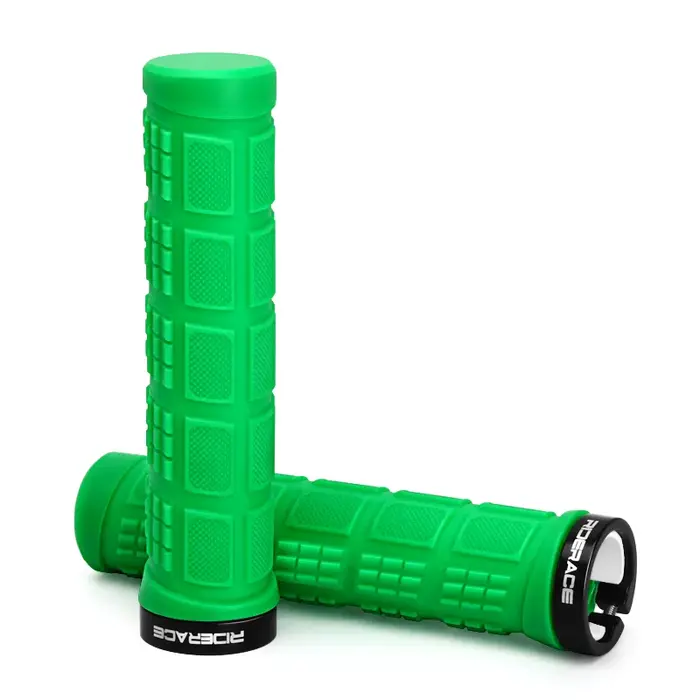 RIDERACE poignées de vélo de montagne anti-dérapant Durable résistant aux chocs en caoutchouc TPR engrenage fixe guidon