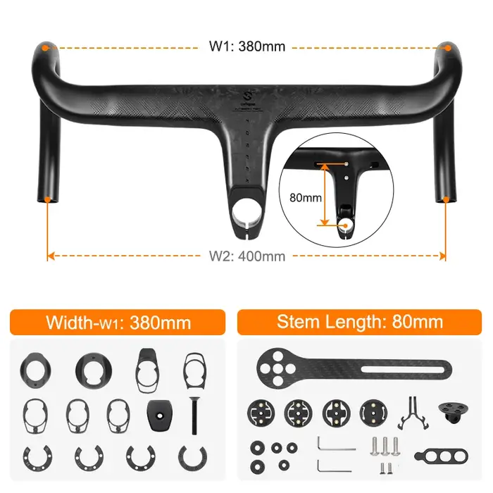 TOSEEK guidon en carbone guidon de route en carbone T800 guidon intégré en carbone Di2 accessoires d
