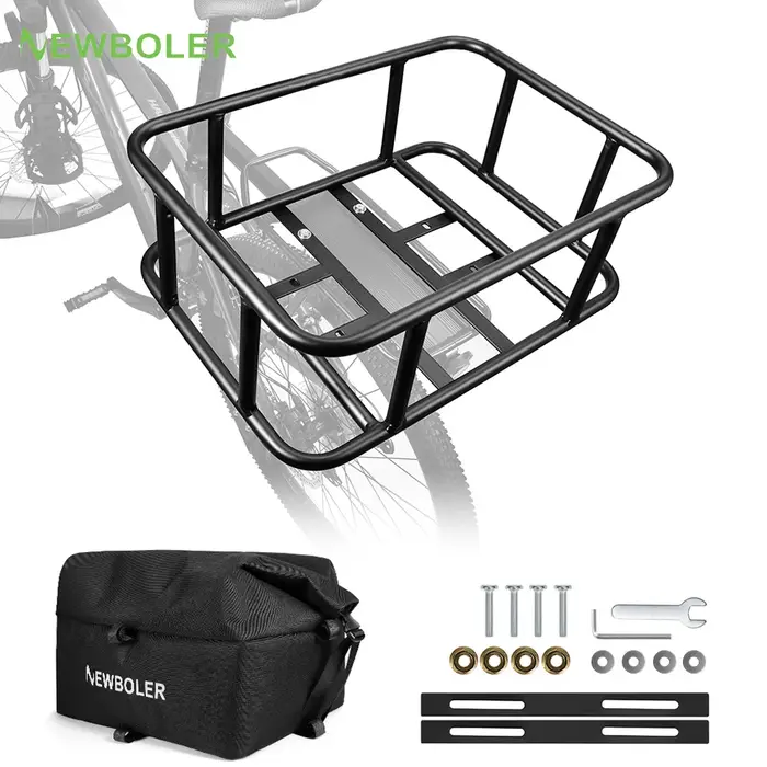 Panier de vélo arrière avec grand panier de support de vélo arrière pour vélo