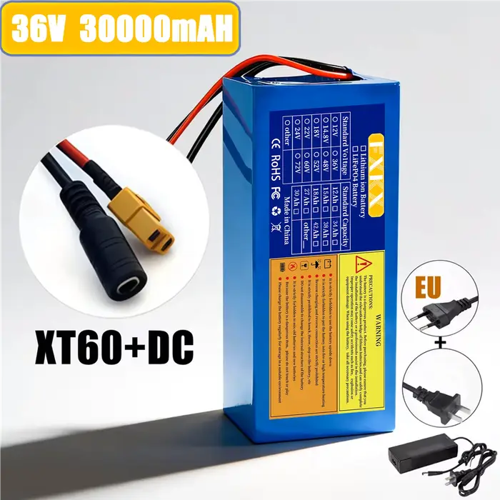 Batterie au lithium 36V 20Ah 18650 10S6P flambant neuve avec BMS 500-1000W pour pack de batterie Li-
