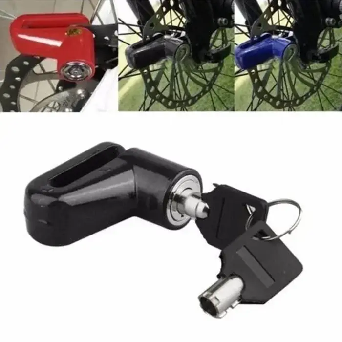 Serrure de frein à disque antivol robuste pour moto vélo et électromobile protection chromée sécurisée avec deux clés pour usage extérieur et urbain