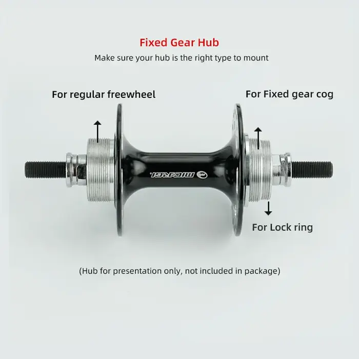 Deemount – roue libre de vélo à pignon fixe, verrouillage du moyeu, 1 vitesse, anneaux de verrouilla