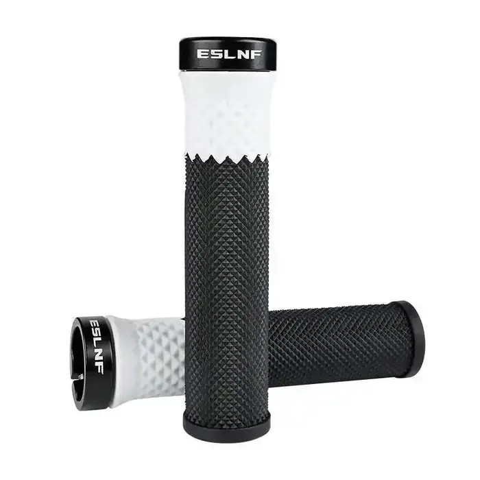 ESLNF Poignées de guidon de vélo absorbant les chocs, ergonomiques, antidérapantes, pour VTT, blanc,
