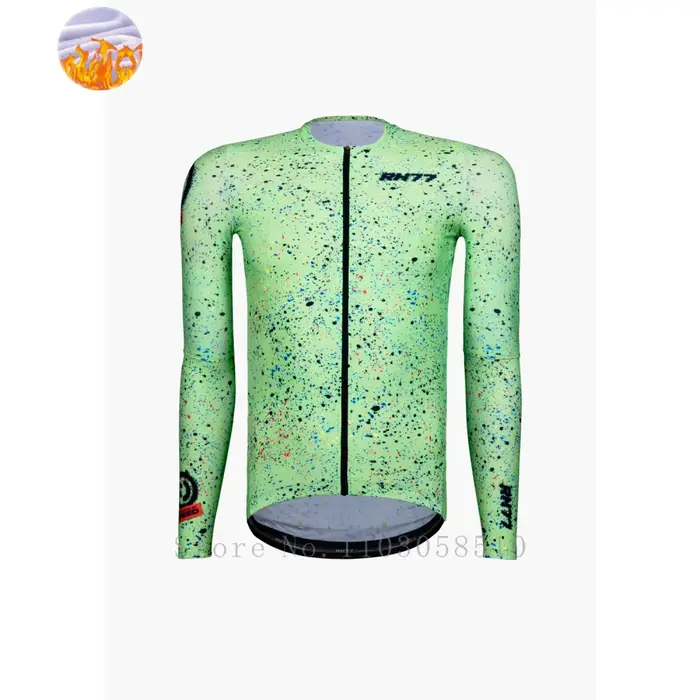 RH77 hiver cyclisme veste chaude hommes à manches longues polaire Jersey moto vtt route sous zéro po