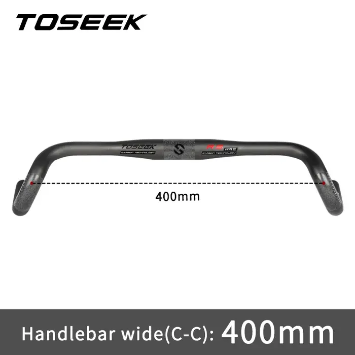 TOSEEK guidon de gravier en carbone barre de chute extérieure guidon 31.8mm guidon de vélo de route 