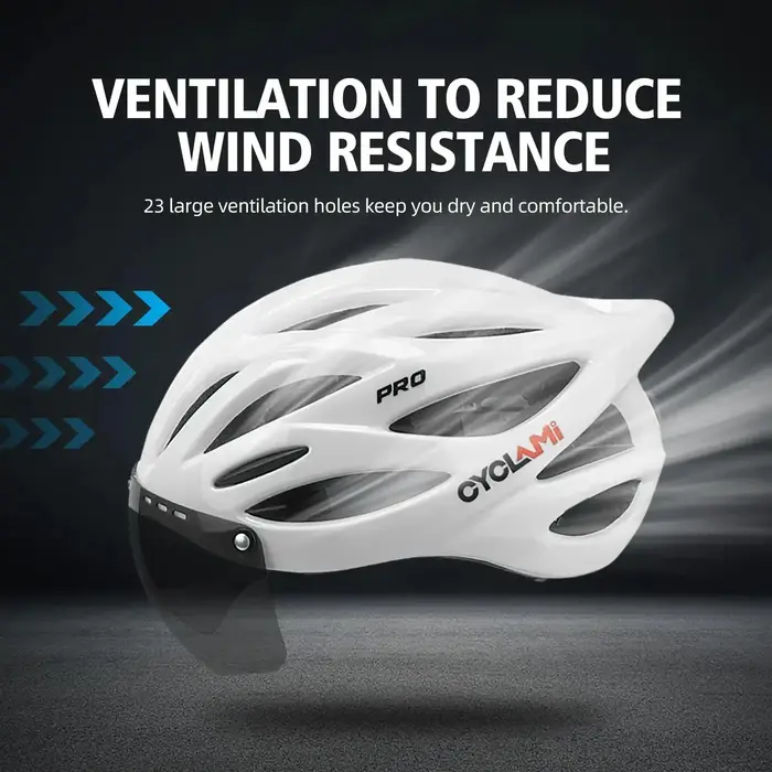 Casquette de vélo CYCLAMI ultralégera en polyester respirant avec lunettes de soleil de protection pour cyclisme de route et sport de compétition