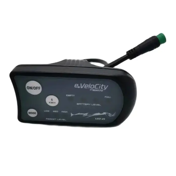 Whitebikes.fi EVELOCITY LED-15 ES DisLplay (personnalisé) du panneau d'ordinateur Digi de vélo électrique EVELO compteur de vitesse de vélo électrique