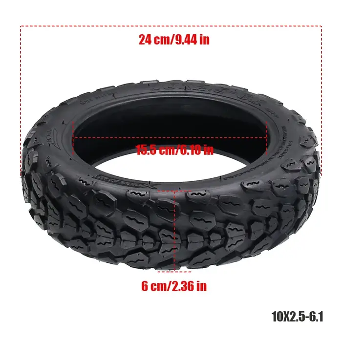 Pneu 10x2.5-6.1 pour pneu 10 pouces 10x2.50 pour pneus de Scooter électrique