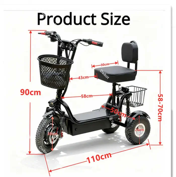 Tricycle électrique pliant à 3 roues