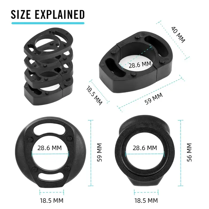 RYET – entretoise aérodynamique en plastique pour tige de 28.6mm/1-1/8 pouces