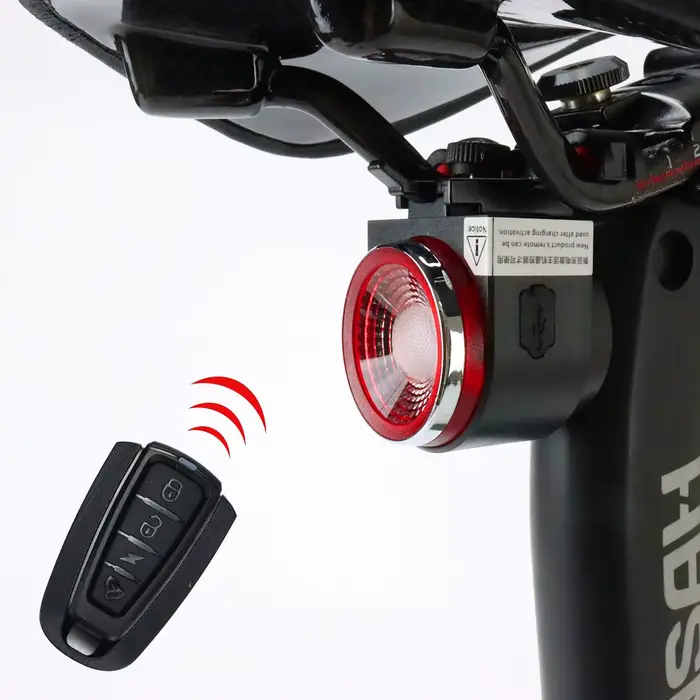 Feu arrière de vélo, feu de freinage, alarme anti-cambriolage, appel à distance, contrôle sans fil, 